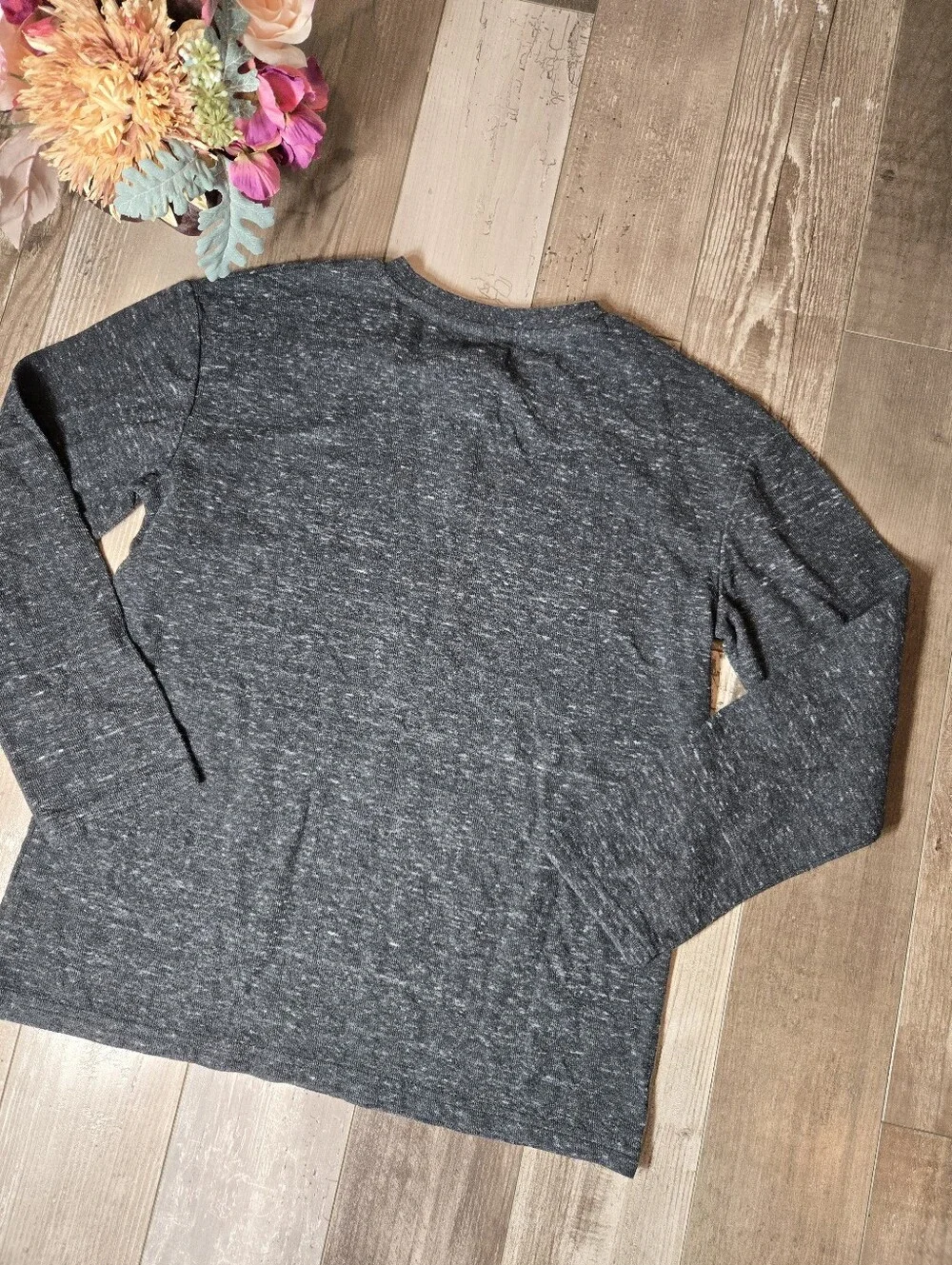 Thereabouts Boys Charcoal Henley Long Sleeve Shirt Size Large 14/16 Husky